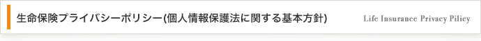 生命保険プライバシーポリシー(個人情報保護法に関する基本方針)